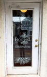 rooted door lettering
