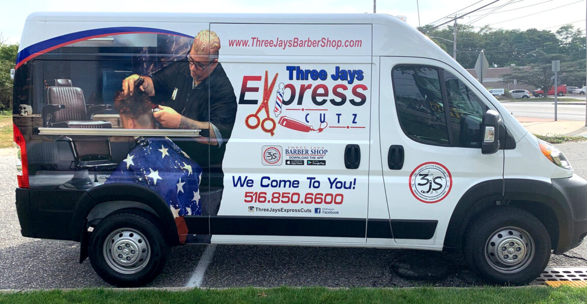 Three Jays Express Cutz vehicle lettering